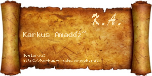 Karkus Amadé névjegykártya